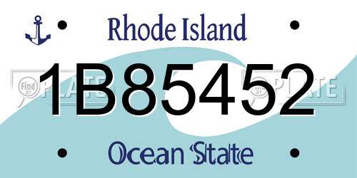 1B85452 Rhode Island License Plate