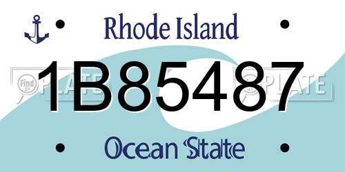 1B85487 Rhode Island License Plate