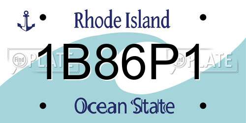 1B86P1 Rhode Island License Plate