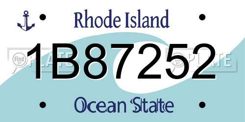 1B87252 Rhode Island License Plate