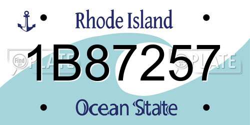 1B87257 Rhode Island License Plate