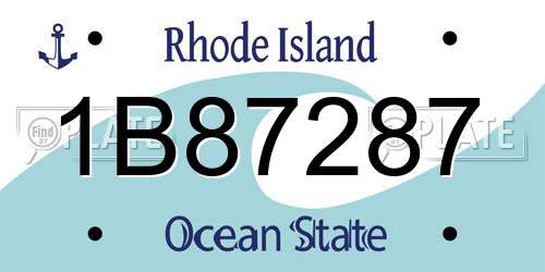 1B87287 Rhode Island License Plate