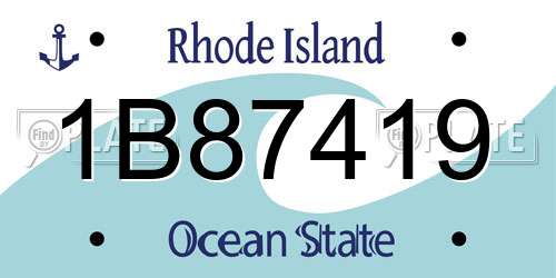 1B87419 Rhode Island License Plate