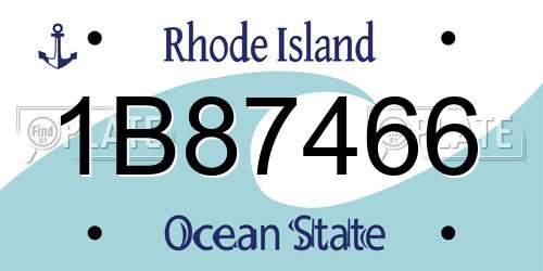 1B87466 Rhode Island License Plate