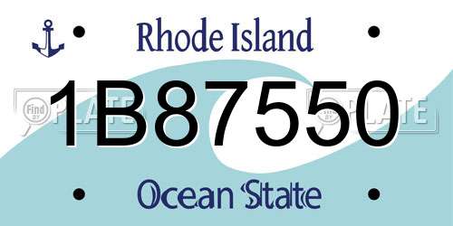 1B87550 Rhode Island License Plate