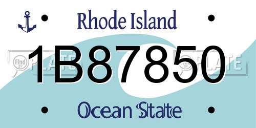 1B87850 Rhode Island License Plate