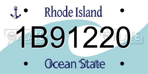 1B91220 Rhode Island License Plate