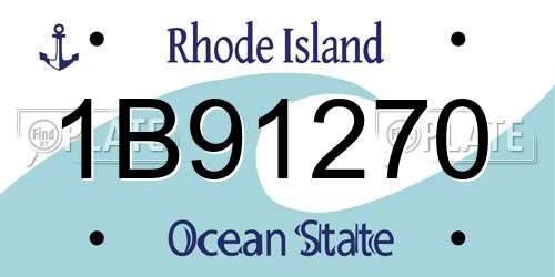 1B91270 Rhode Island License Plate