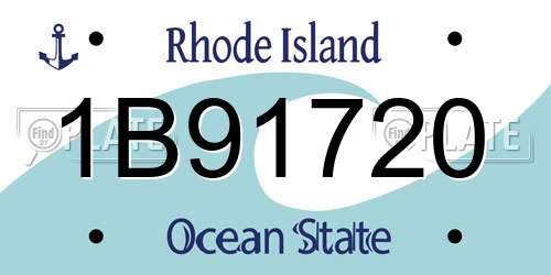1B91720 Rhode Island License Plate