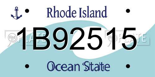 1B92515 Rhode Island License Plate