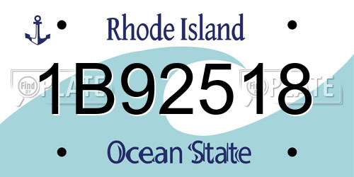 1B92518 Rhode Island License Plate