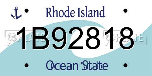 1B92818 Rhode Island License Plate