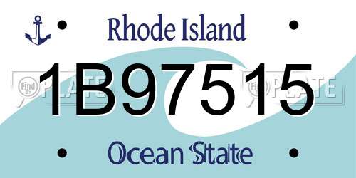 1B97515 Rhode Island License Plate