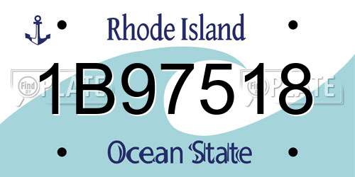 1B97518 Rhode Island License Plate