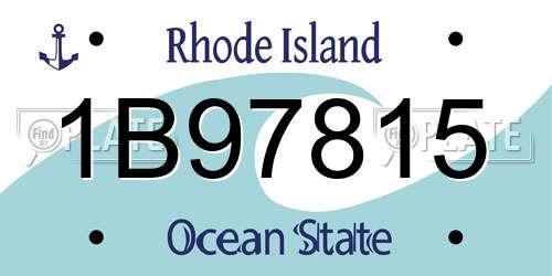 1B97815 Rhode Island License Plate