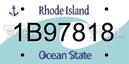 1B97818 Rhode Island License Plate