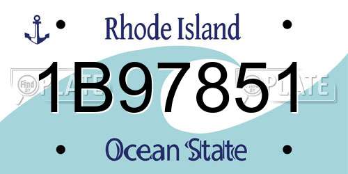 1B97851 Rhode Island License Plate