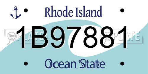 1B97881 Rhode Island License Plate