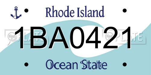 1BA0421 Rhode Island License Plate
