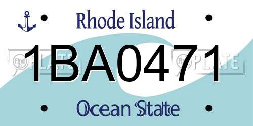 1BA0471 Rhode Island License Plate