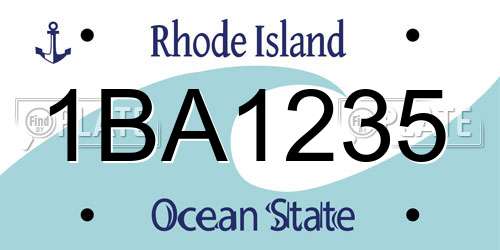 1BA1235 Rhode Island License Plate