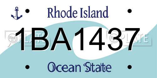 1BA1437 Rhode Island License Plate