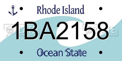 1BA2158 Rhode Island License Plate