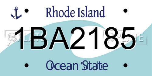 1BA2185 Rhode Island License Plate
