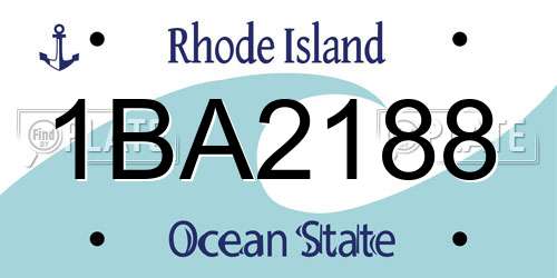 1BA2188 Rhode Island License Plate