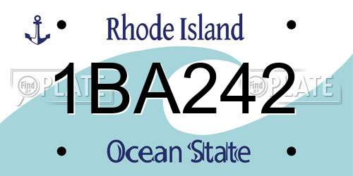 1BA242 Rhode Island License Plate