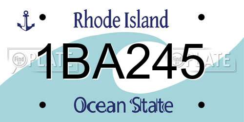 1BA245 Rhode Island License Plate