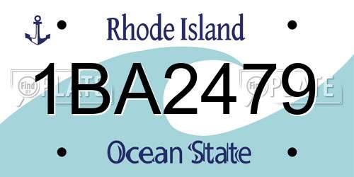 1BA2479 Rhode Island License Plate