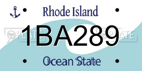 1BA289 Rhode Island License Plate