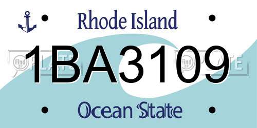 1BA3109 Rhode Island License Plate