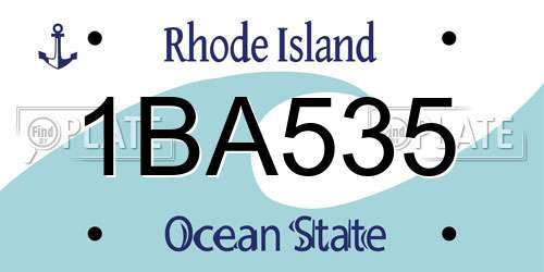 1BA535 Rhode Island License Plate