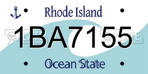 1BA7155 Rhode Island License Plate
