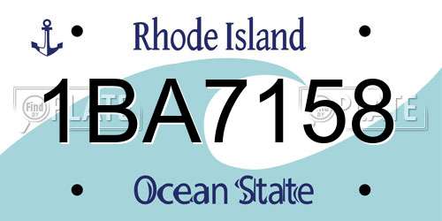 1BA7158 Rhode Island License Plate