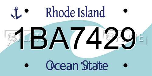 1BA7429 Rhode Island License Plate