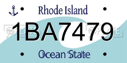 1BA7479 Rhode Island License Plate