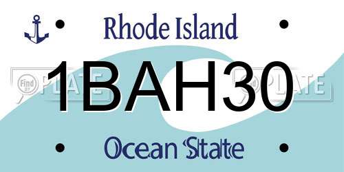 1BAH30 Rhode Island License Plate