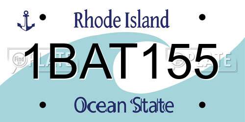 1BAT155 Rhode Island License Plate