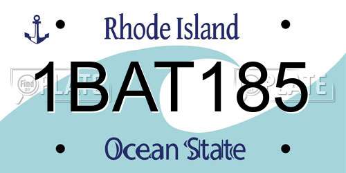 1BAT185 Rhode Island License Plate