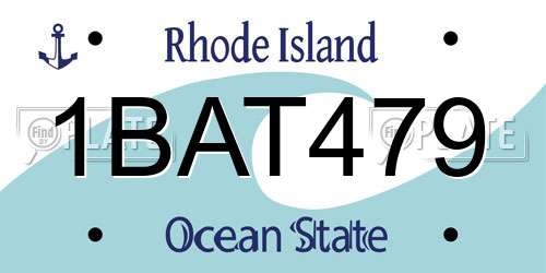 1BAT479 Rhode Island License Plate