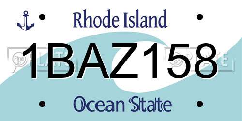 1BAZ158 Rhode Island License Plate