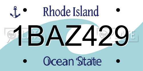 1BAZ429 Rhode Island License Plate