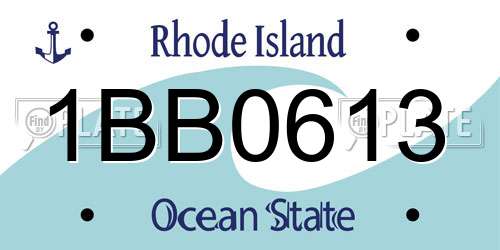 1BB0613 Rhode Island License Plate