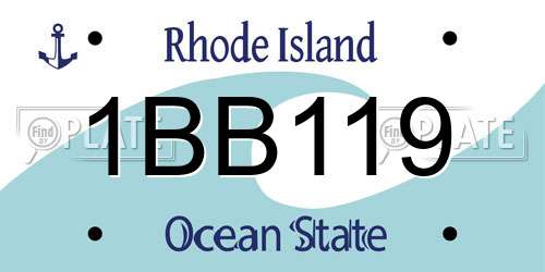 1BB119 Rhode Island License Plate