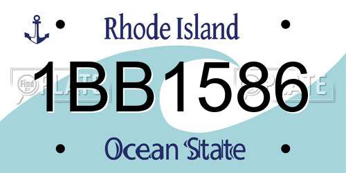 1BB1586 Rhode Island License Plate