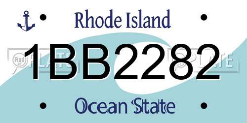 1BB2282 Rhode Island License Plate