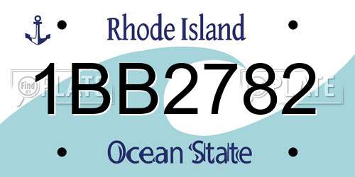 1BB2782 Rhode Island License Plate